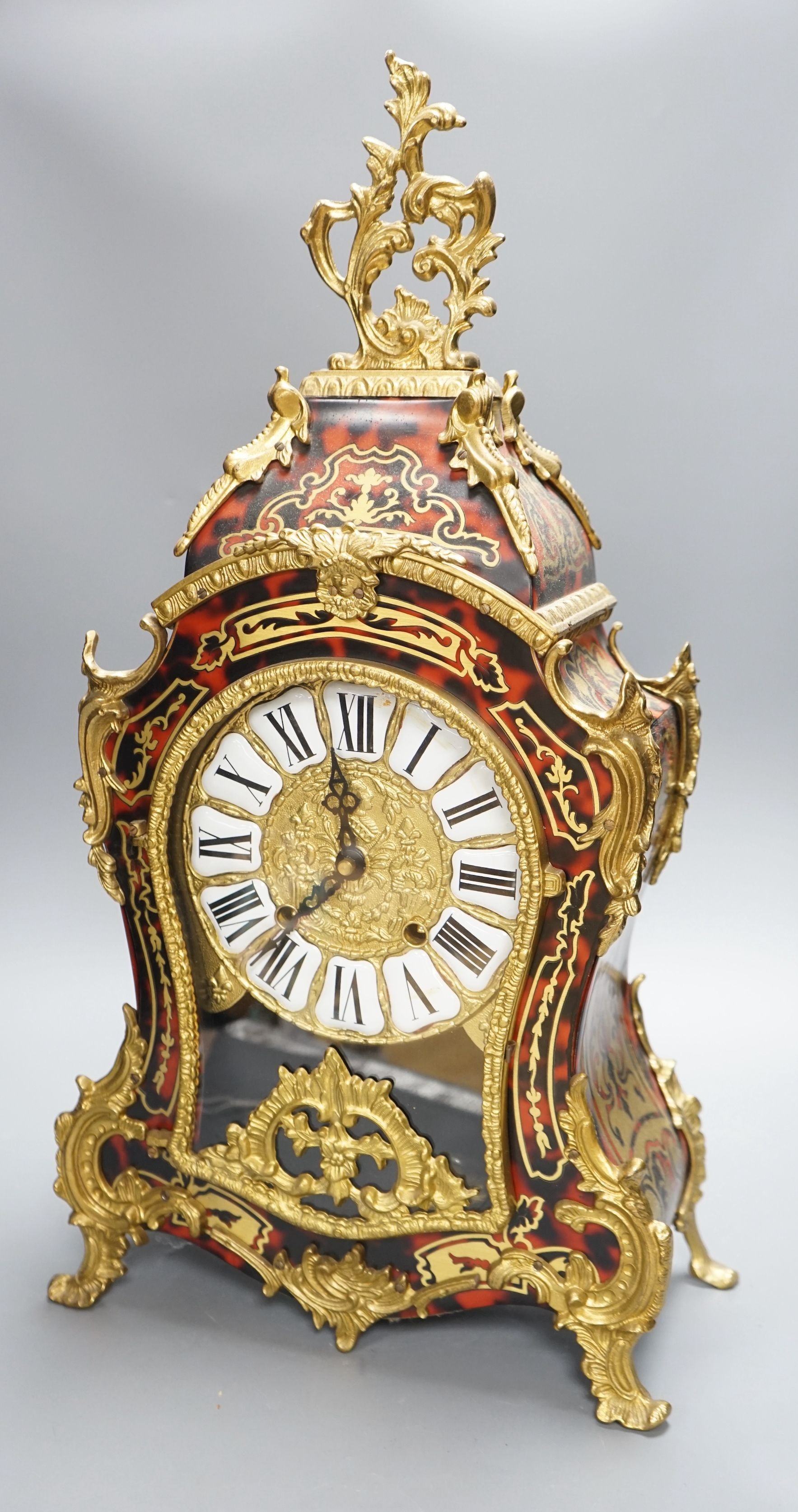 A boulle bracket clock, 58cms high